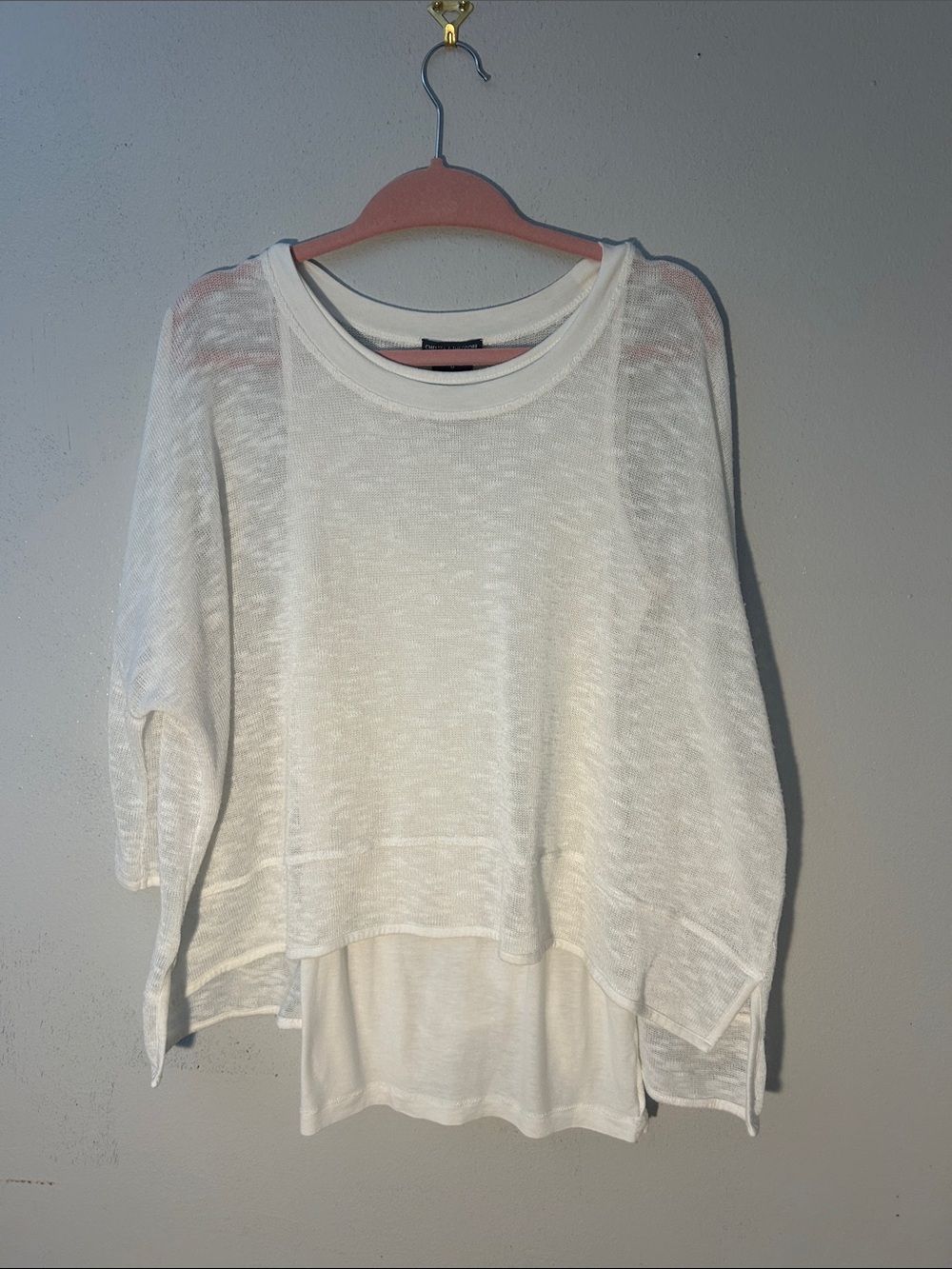Chelsea & Theodore White Layered Pullover Sweatshirt
